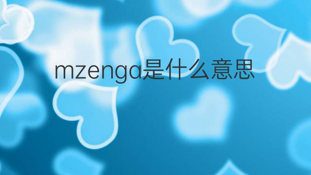 mzenga是什么意思 mzenga的中文翻译、读音、例句