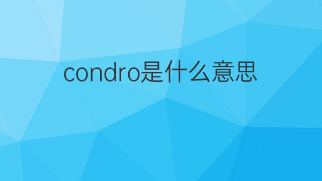 condro是什么意思 condro的中文翻译、读音、例句