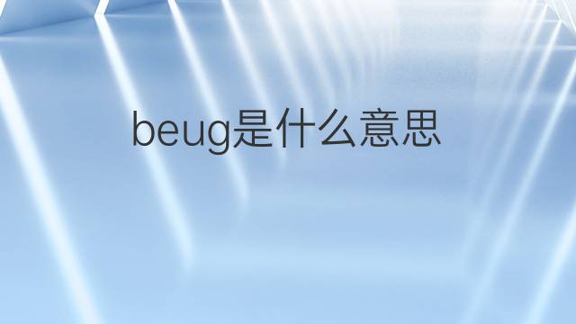 beug是什么意思 beug的中文翻译、读音、例句