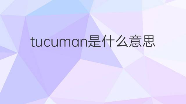 tucuman是什么意思 tucuman的中文翻译、读音、例句