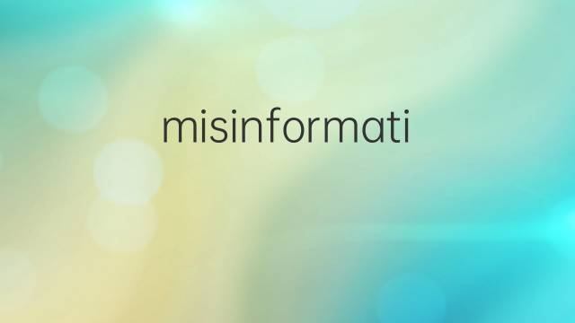 misinformation是什么意思 misinformation的中文翻译、读音、例句