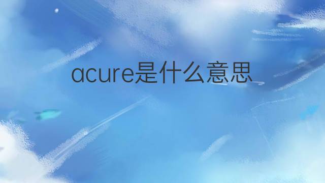acure是什么意思 acure的中文翻译、读音、例句