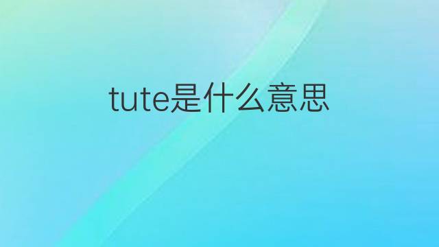 tute是什么意思 tute的中文翻译、读音、例句