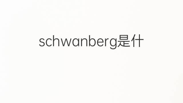 schwanberg是什么意思 schwanberg的中文翻译、读音、例句