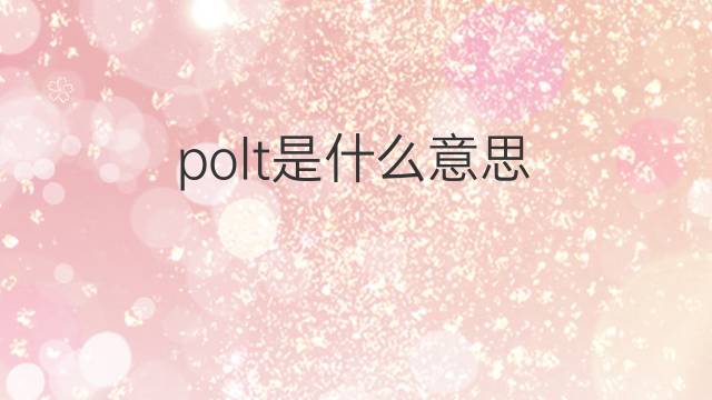 polt是什么意思 polt的中文翻译、读音、例句