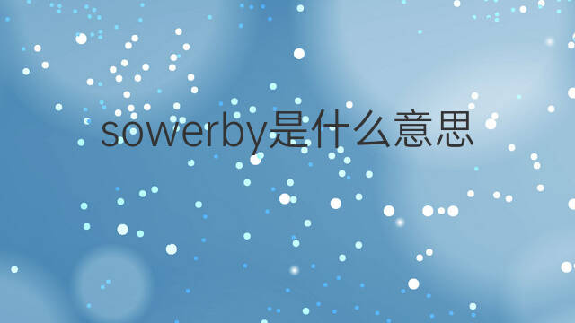 sowerby是什么意思 sowerby的中文翻译、读音、例句