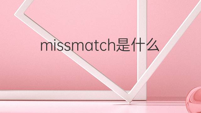 missmatch是什么意思 missmatch的中文翻译、读音、例句