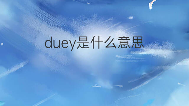 duey是什么意思 duey的中文翻译、读音、例句