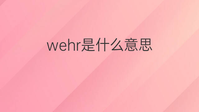 wehr是什么意思 wehr的中文翻译、读音、例句
