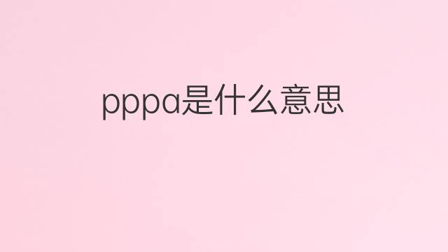 pppa是什么意思 pppa的中文翻译、读音、例句