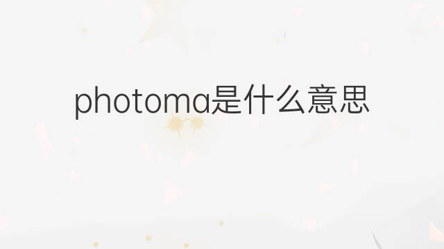 photoma是什么意思 photoma的中文翻译、读音、例句