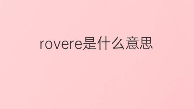 rovere是什么意思 rovere的中文翻译、读音、例句