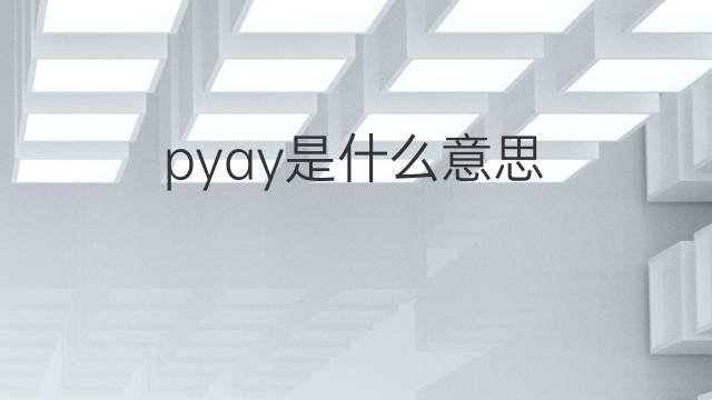 pyay是什么意思 pyay的中文翻译、读音、例句