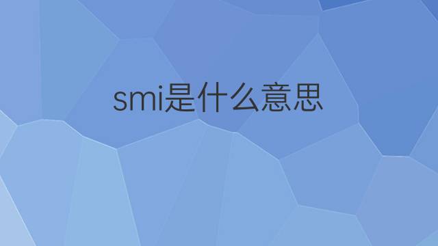 smi是什么意思 smi的中文翻译、读音、例句