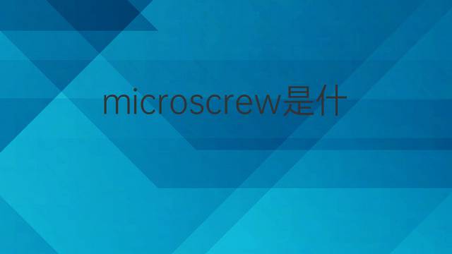 microscrew是什么意思 microscrew的中文翻译、读音、例句