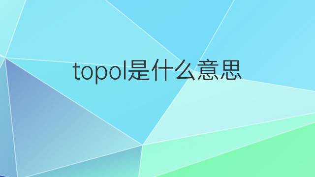 topol是什么意思 topol的中文翻译、读音、例句