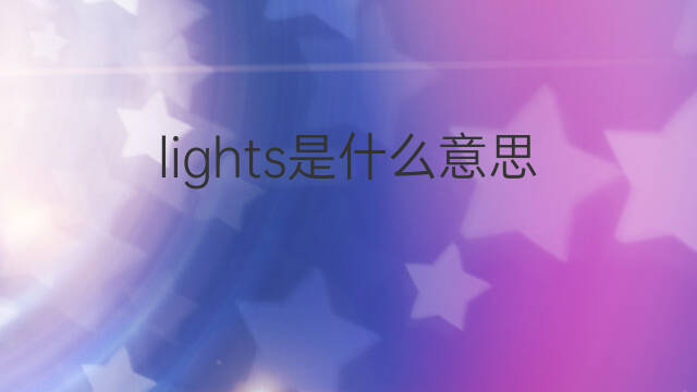 lights是什么意思 lights的中文翻译、读音、例句
