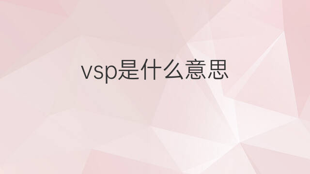 vsp是什么意思 vsp的中文翻译、读音、例句