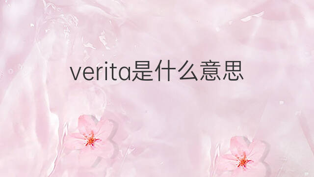 verita是什么意思 verita的中文翻译、读音、例句