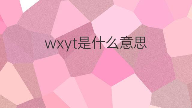 wxyt是什么意思 wxyt的中文翻译、读音、例句