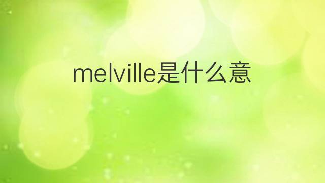 melville是什么意思 melville的中文翻译、读音、例句