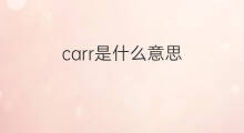 carr是什么意思 carr的中文翻译、读音、例句