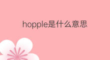 hopple是什么意思 hopple的中文翻译、读音、例句