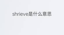 shrieve是什么意思 shrieve的中文翻译、读音、例句