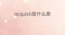 acquisti是什么意思 acquisti的中文翻译、读音、例句
