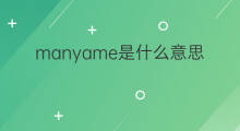 manyame是什么意思 manyame的中文翻译、读音、例句