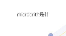 microcrith是什么意思 microcrith的中文翻译、读音、例句
