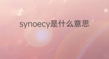 synoecy是什么意思 synoecy的中文翻译、读音、例句