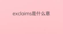 exclaims是什么意思 exclaims的翻译、读音、例句、中文解释