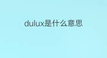 dulux是什么意思 dulux的翻译、读音、例句、中文解释