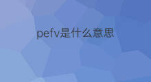pefv是什么意思 pefv的翻译、读音、例句、中文解释