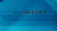 solvend是什么意思 solvend的翻译、读音、例句、中文解释