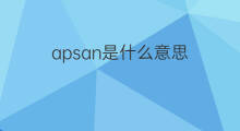 apsan是什么意思 apsan的中文翻译、读音、例句