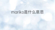 mariko是什么意思 mariko的中文翻译、读音、例句