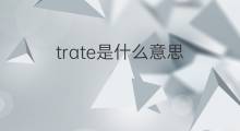 trate是什么意思 trate的中文翻译、读音、例句