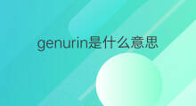 genurin是什么意思 genurin的中文翻译、读音、例句