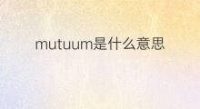 mutuum是什么意思 mutuum的中文翻译、读音、例句