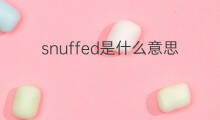 snuffed是什么意思 snuffed的中文翻译、读音、例句