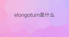 elongatum是什么意思 elongatum的中文翻译、读音、例句