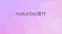 maturities是什么意思 maturities的中文翻译、读音、例句