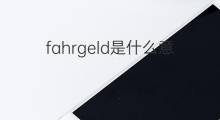 fahrgeld是什么意思 fahrgeld的中文翻译、读音、例句