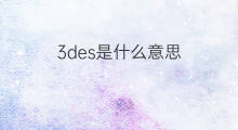 3des是什么意思 3des的中文翻译、读音、例句