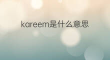 kareem是什么意思 kareem的翻译、读音、例句、中文解释