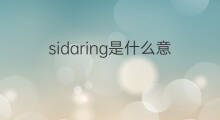 sidaring是什么意思 sidaring的中文翻译、读音、例句