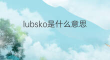 lubsko是什么意思 lubsko的中文翻译、读音、例句