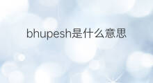 bhupesh是什么意思 bhupesh的中文翻译、读音、例句